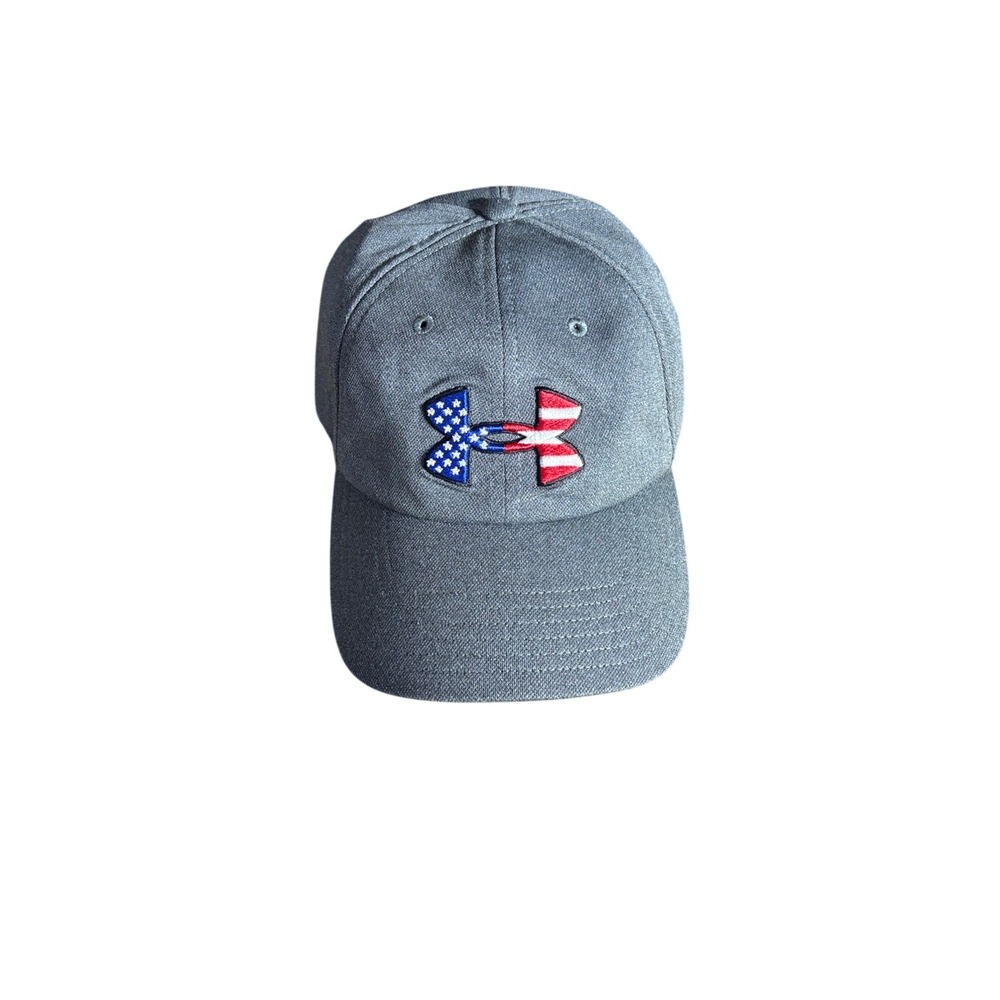Under Armour Men's Dark Gray Baseball Cap‎ w/ USA Logo Patch OS GUC